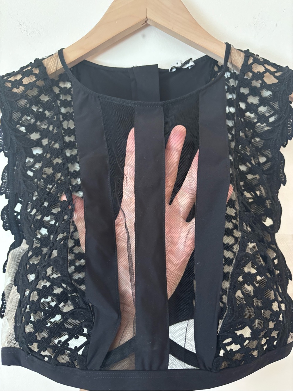 Livy Black Lace Sheer Crop Bralette / bustier top 36c - Women Intimates - Picture 3 of 7